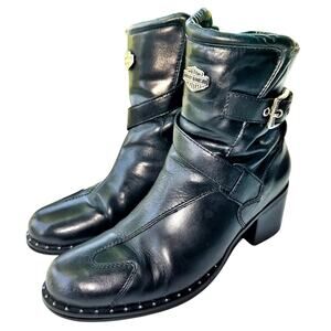 Harley Davidson Moto Boots | 9.5 | Y2K Grunge Fall Staple | Leather Biker Core